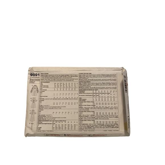 Sewing Pattern Simplicity  COSTUMES MEDIEVAL DRESS RR 9891 14-16-18-20 - Picture 3 of 5